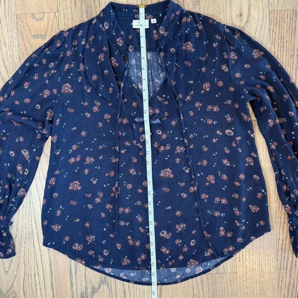 AG Adriano Goldschmied Women's Celeste Floral Navy Blouse Size X-Small - Picture 8 of 13